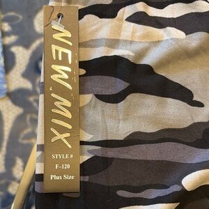 New Mix Camouflage Leggings - Black, Gray, Cream